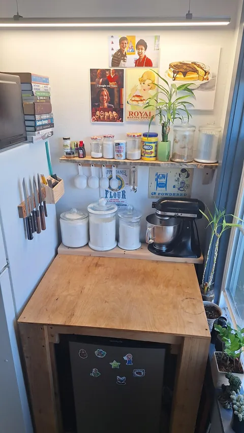 My baking nook, built by me and my son.