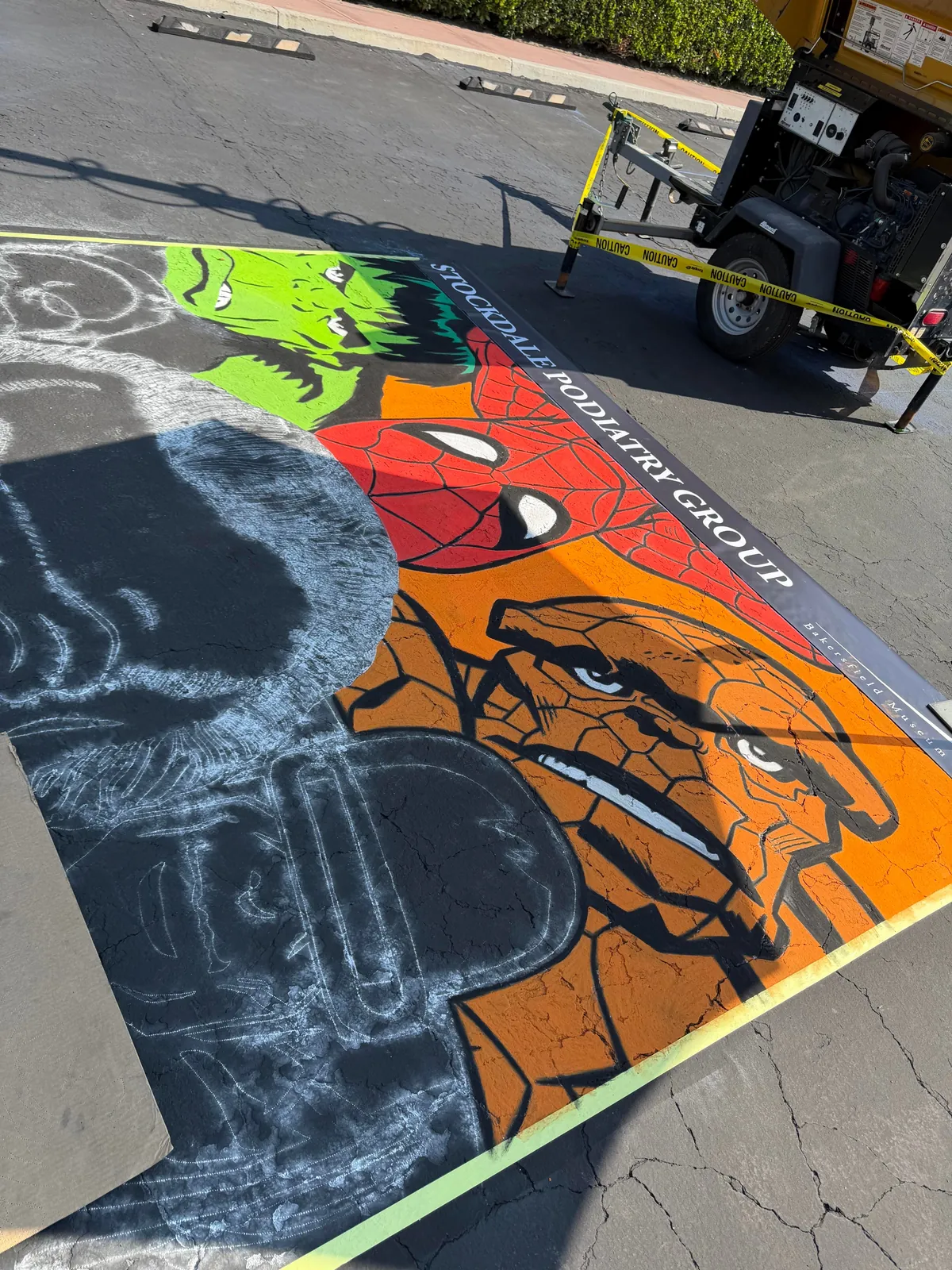 I spent 38 hours over the last 4 days completing this chalk art piece for a local festival.