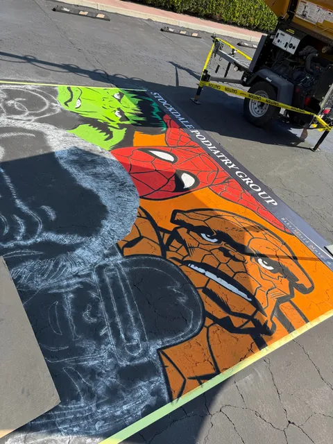 I spent 38 hours over the last 4 days completing this chalk art piece for a local festival.