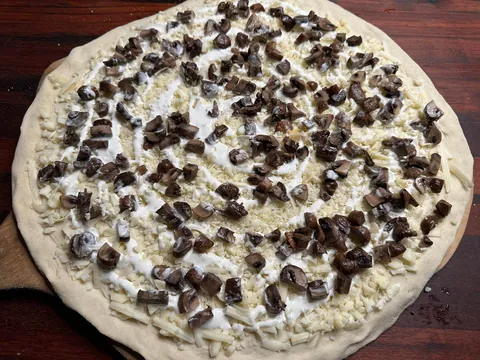 [Homemade] mushroom and bacon pizza
