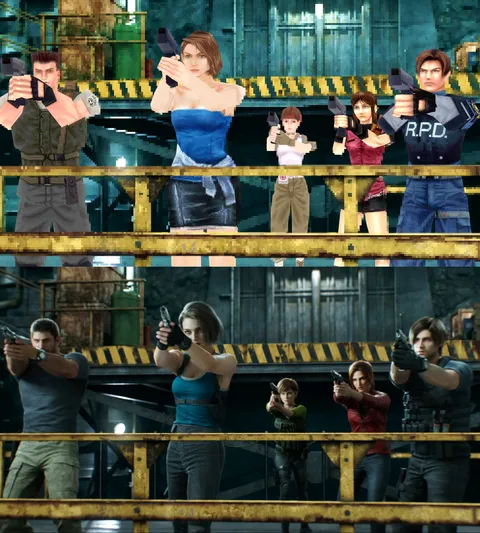 Resident Evil the main five, then and now