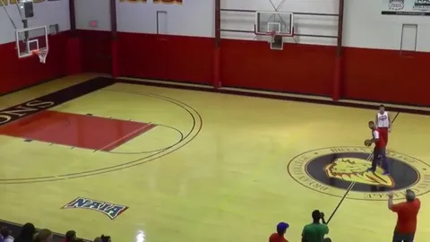 Kid will win $10,000 in college tuition if he can make a free throw, layup, and half court shot in 30 seconds. Wait for the ending.