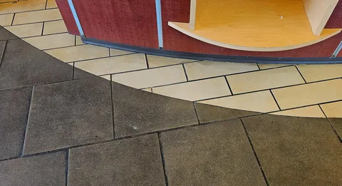 How well these different tiling patterns lined up, despite being separated along an arc