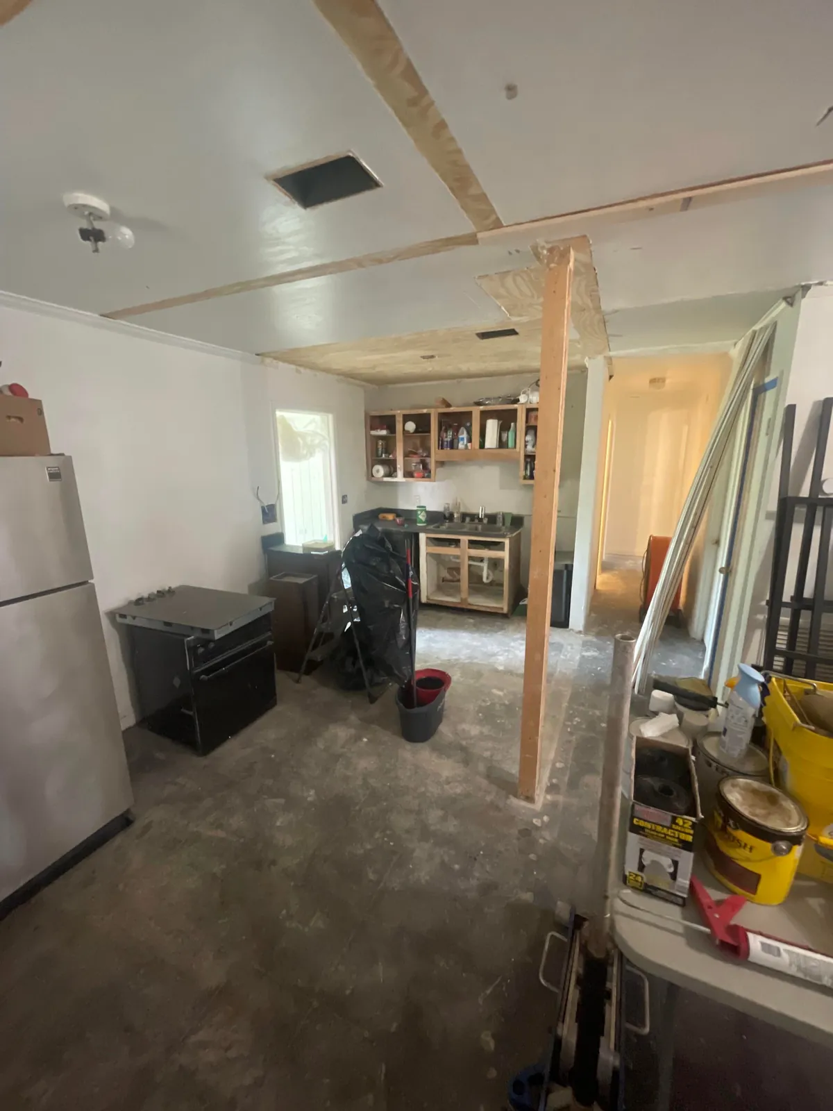 Upcycled some bowling alley lanes for flooring in my renovation project!