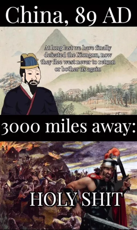 The Xiongnu in Northern China may have possibly been the Huns that attacked Rome