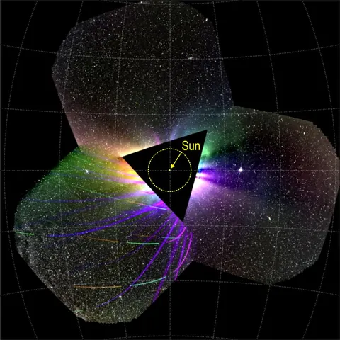 One of NASA's new PUNCH satellites got smacked by a micrometeorite. You can see bits of debris flying off at bottom left!