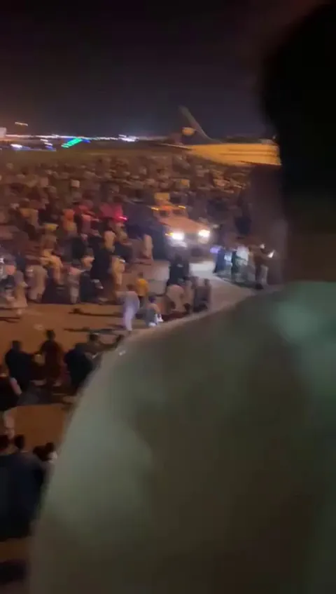 Another Saigon moment chaotic scenes at Kabul International Airport. No security. None.