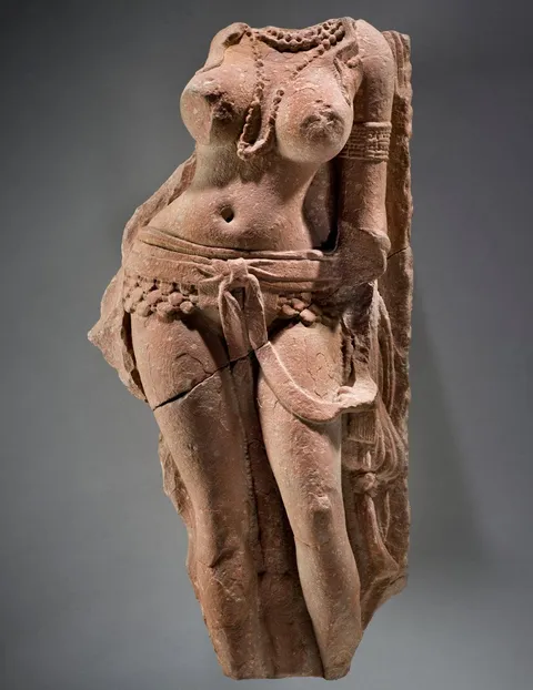 1800 year old Sculpture of a female figure, probably a yakshi (nature spirit) Mathura, India. 