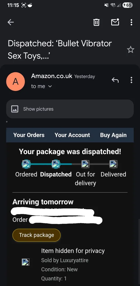 "Item hidden for privacy" in email body, but not in subject