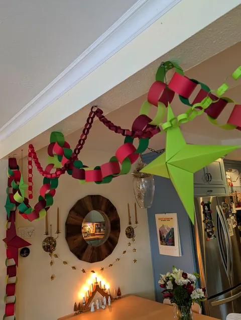 Maternity Leave = Lots of time on the couch = Paper chains! Merry Christmas.