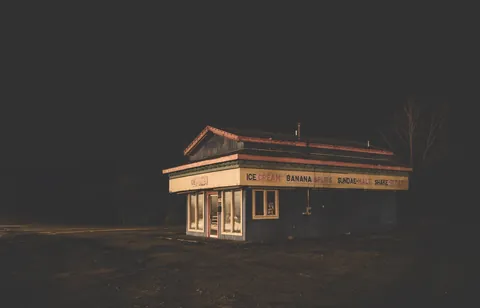 An abandoned ice cream shop on a lonely back road. [OC]
