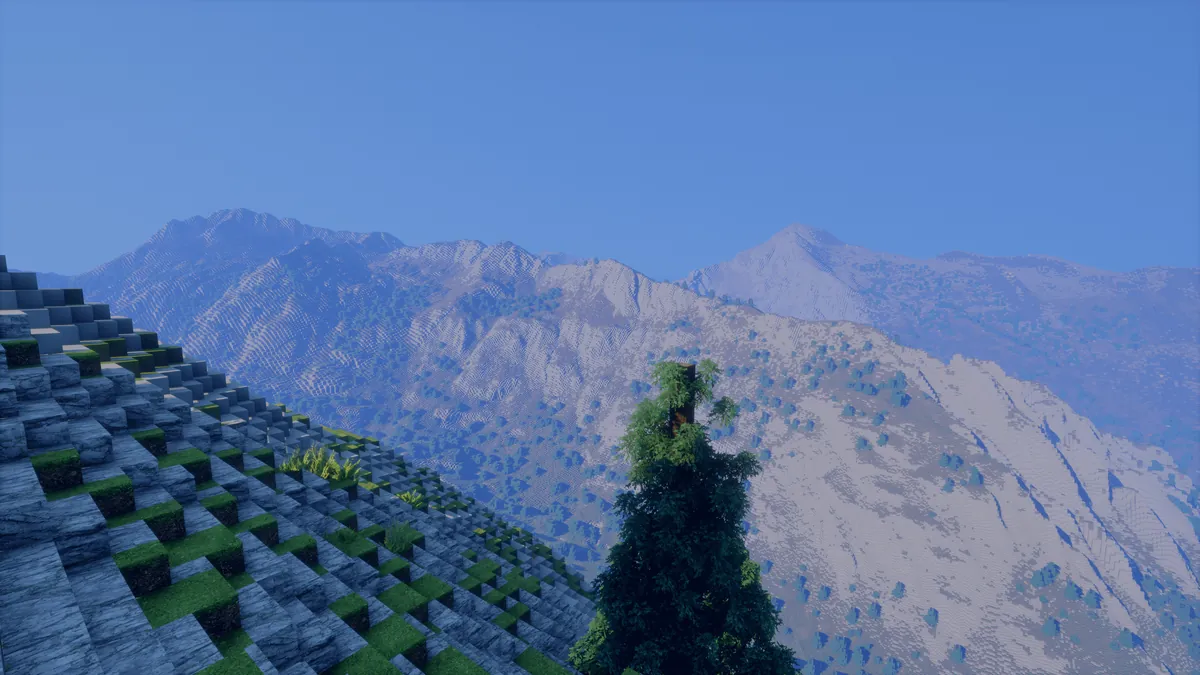 I made real mountains in Minecraft