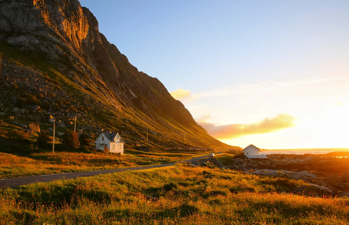 This is what it looks like at midnight in Lofoten, Norway