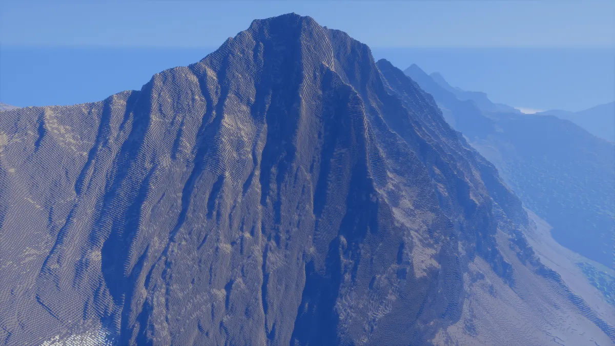 I made real mountains in Minecraft