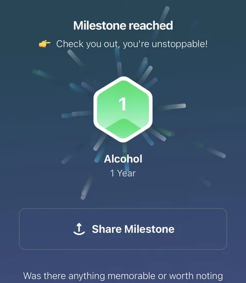 1 year no alcohol