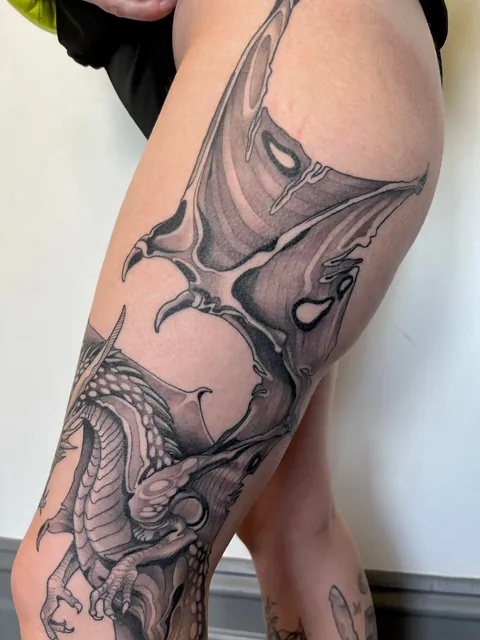 Healed dragon by Stephanie Amaterstein (me) at Tanuki Tattoo. Melbourne, AUS