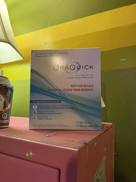 The coffee shop I’m at provides HIV tests in the bathroom for free