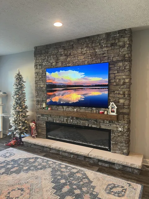 DIY Stone TV Wall
