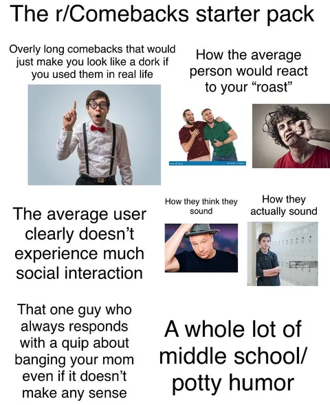 The r/Comebacks starter pack