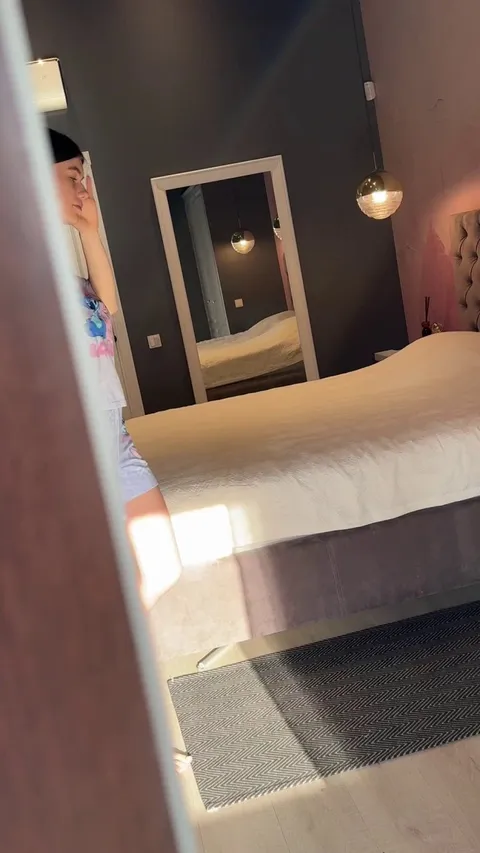 Getting undressed after a hard day at college