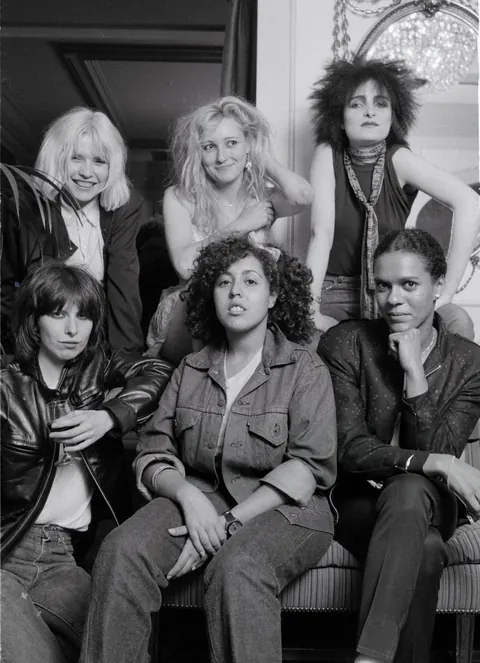 Debbie Harry (Blondie), Viv Albertine (The Slits), Siouxsie Sioux (Siouxsie and the Banshees), Chrissie Hynde (The Pretenders), Poly Styrene (X-Ray Spex), and Pauline Black (The Selecter), 1980