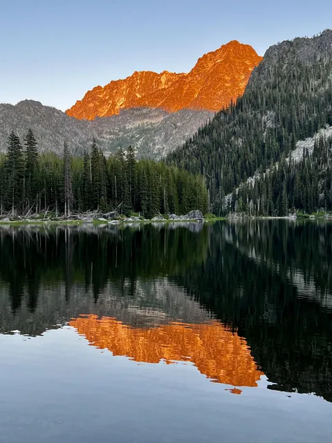 Mountains reflected off the lake