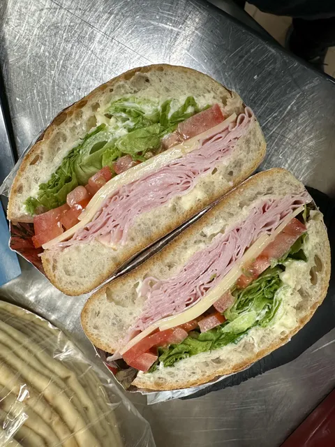 Ham and Swiss sandwich. 