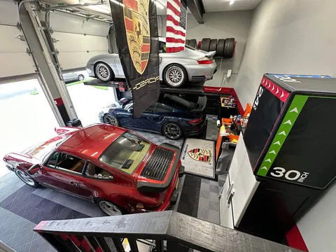 Maximizing space of a working 19x22 garage. Before and After