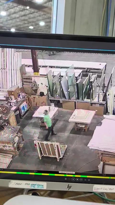 The glass exploded