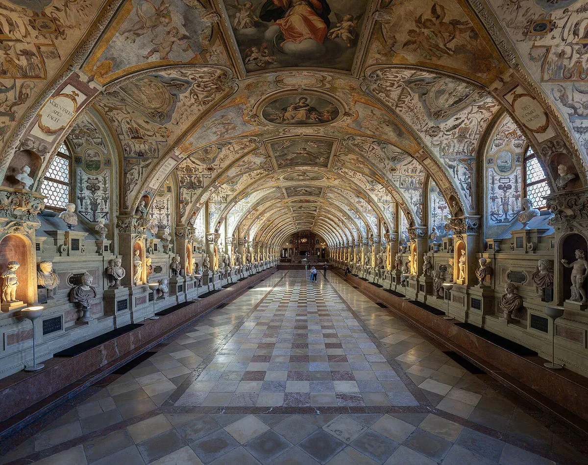 With a length of 69m the Antiquarium in Munich, Germany, is one of the largest Renaissance halls ever created. It was built between 1570 and 1571 to house a collection of antique sculptures.