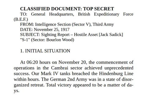 The Bourlon Wood Incident: A WWI Historical Horror story through a 1917 British Intelligence Report