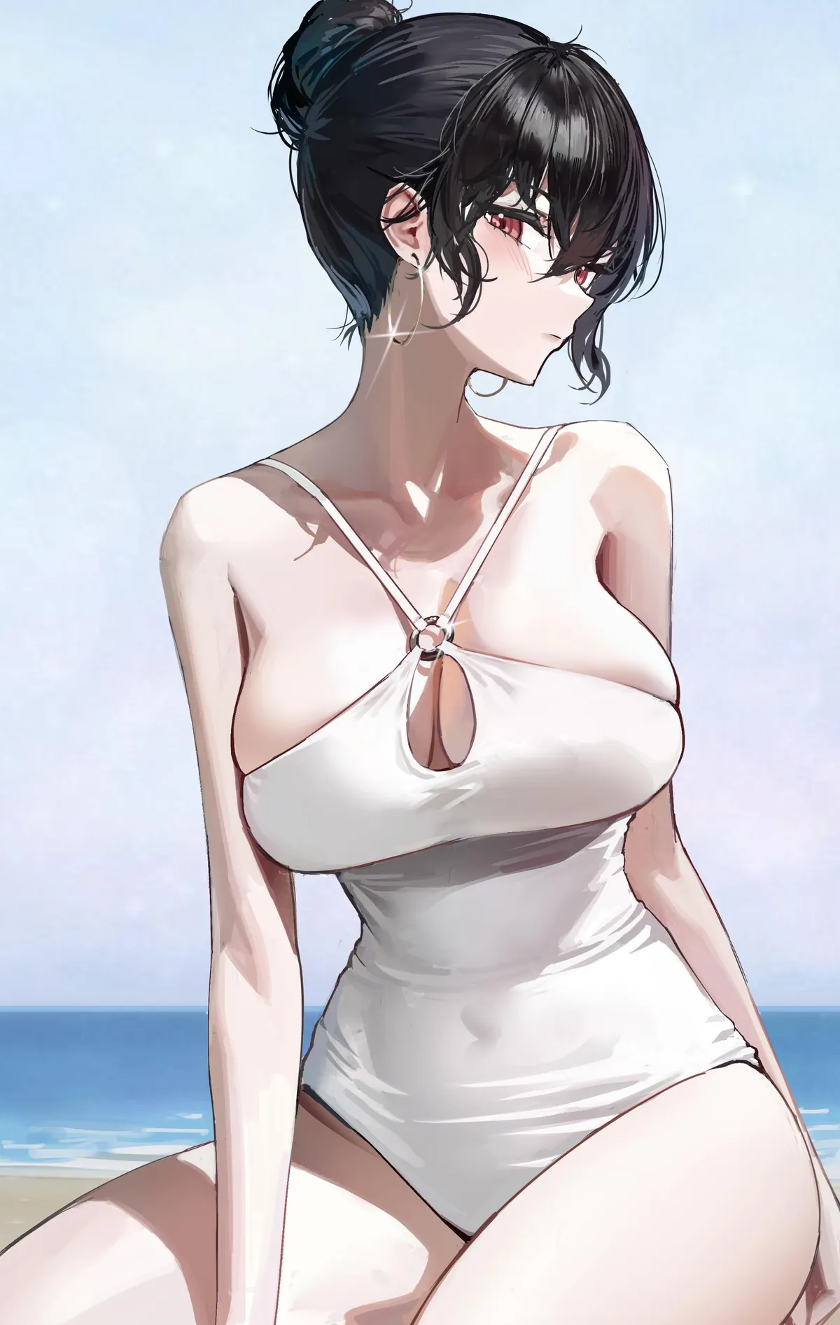 Casual swimsuit and hair bun (Nitear3)