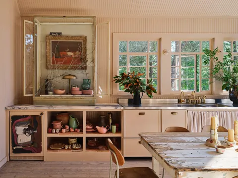 Kitchen in a renovated 1840s farmhouse, Round Top, Fayette County, Texas [2500x1874]