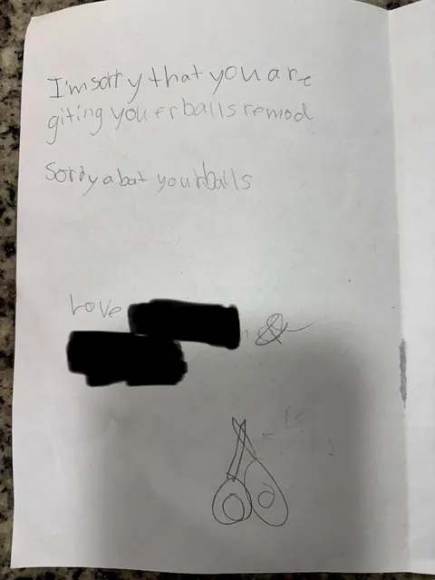 Card my daughter made for me after my vasectomy.