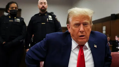 Donald Trump in the courtroom today