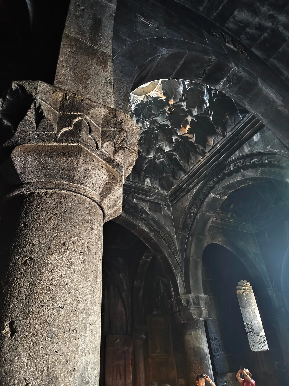 Geghard Monastery, partially carved into the rock. Armenia.