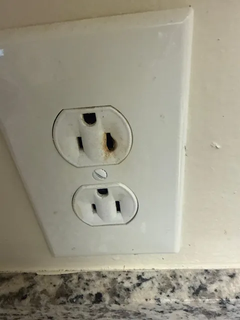 Was about to take a nap and smelt burning. There was nothing plugged into this specific outlet.