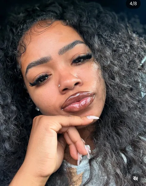 juicy fruity lips wearing nose ring