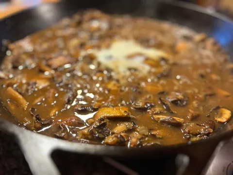 [homemade] baked mushroom Marsala tortiglioni