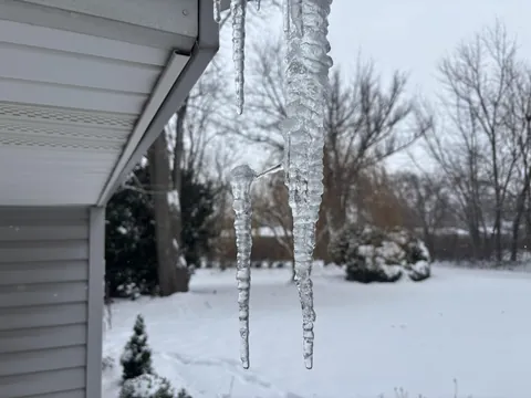 This floating icicle on my front porch