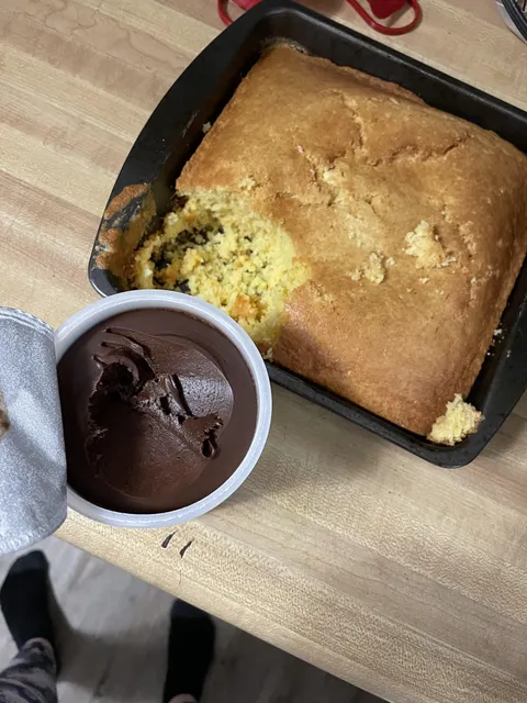 Husband only put icing on his piece of cake.