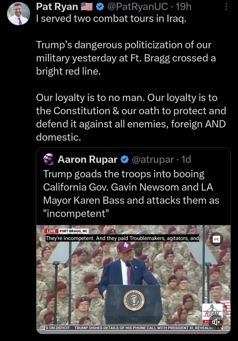 While Trump attempts to play toy soldier, real career soldiers are calling him out