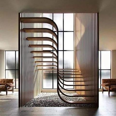These stairs are pleasing to the eye.