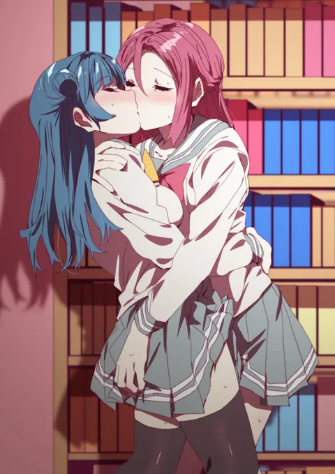 Library kiss [Love Live! Sunshine!!]