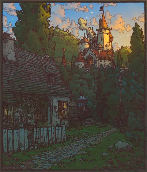 Gardens of Castle Olmingen, Aurumek, Procreate, 2025