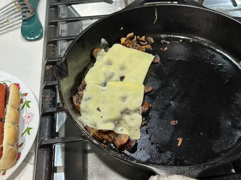 [homemade] mushroom, onion and swiss dogs