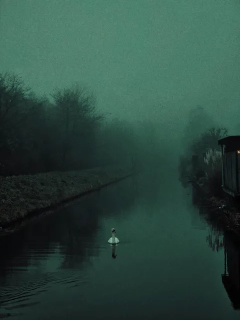 ITAP of a swan in the fog
