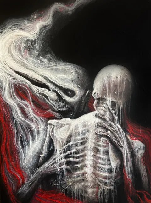 The fear of leaving, acrylic, me, 2026