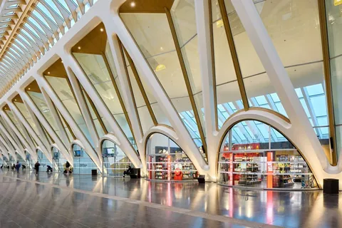 Gare de Mons Station by Santiago Calatrava in Mons, Belgium