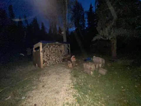 Made a wood shed while i sawed &amp; and stacked today - took about 9 hr